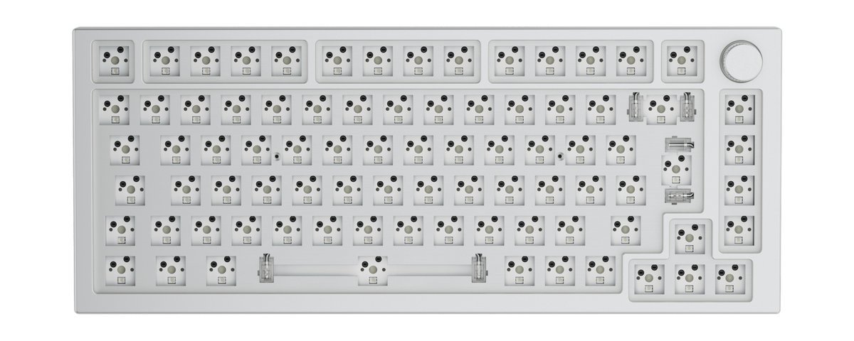 Glorious PC Gaming Race GMMK Pro White Ice 75% TKL - Barebone, ISO-Layout, Argento