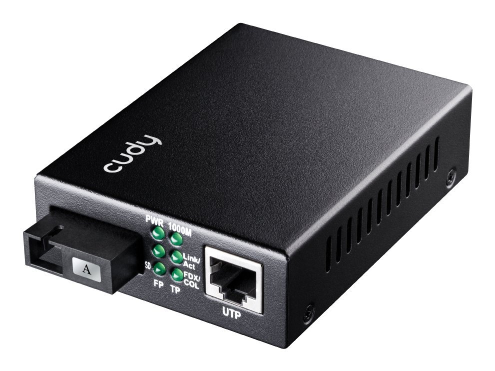 Cudy MC100GSB-60A convertitore multimediale di rete 1000 Mbit/s Modalita multipla, Modalita singola Nero