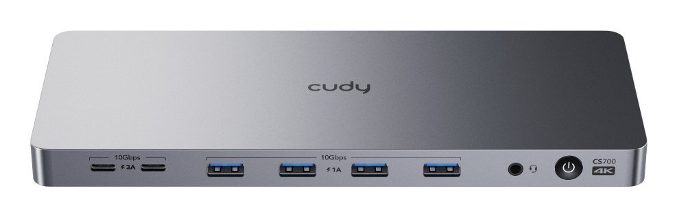 Cudy CS700 replicatore di porte e docking station per laptop USB 3.2 Gen 2 (3.1 Gen 2) Type-C Grigio, Argento