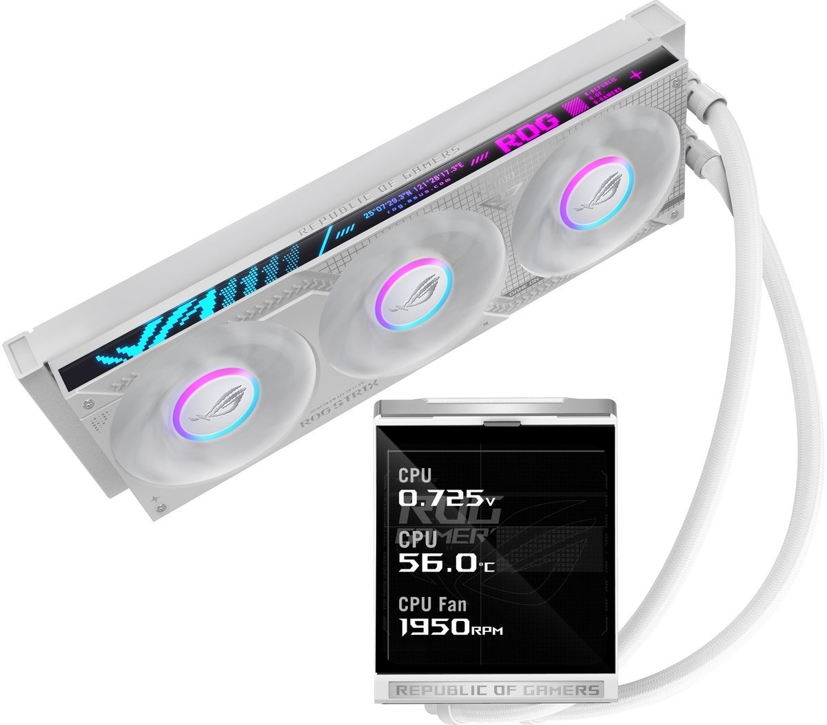 Asus ROG Strix LC IV 360 ARGB LCD - Dissipatore AIO 360mm con display IPS 5.08" e ventole ARGB - Bianco