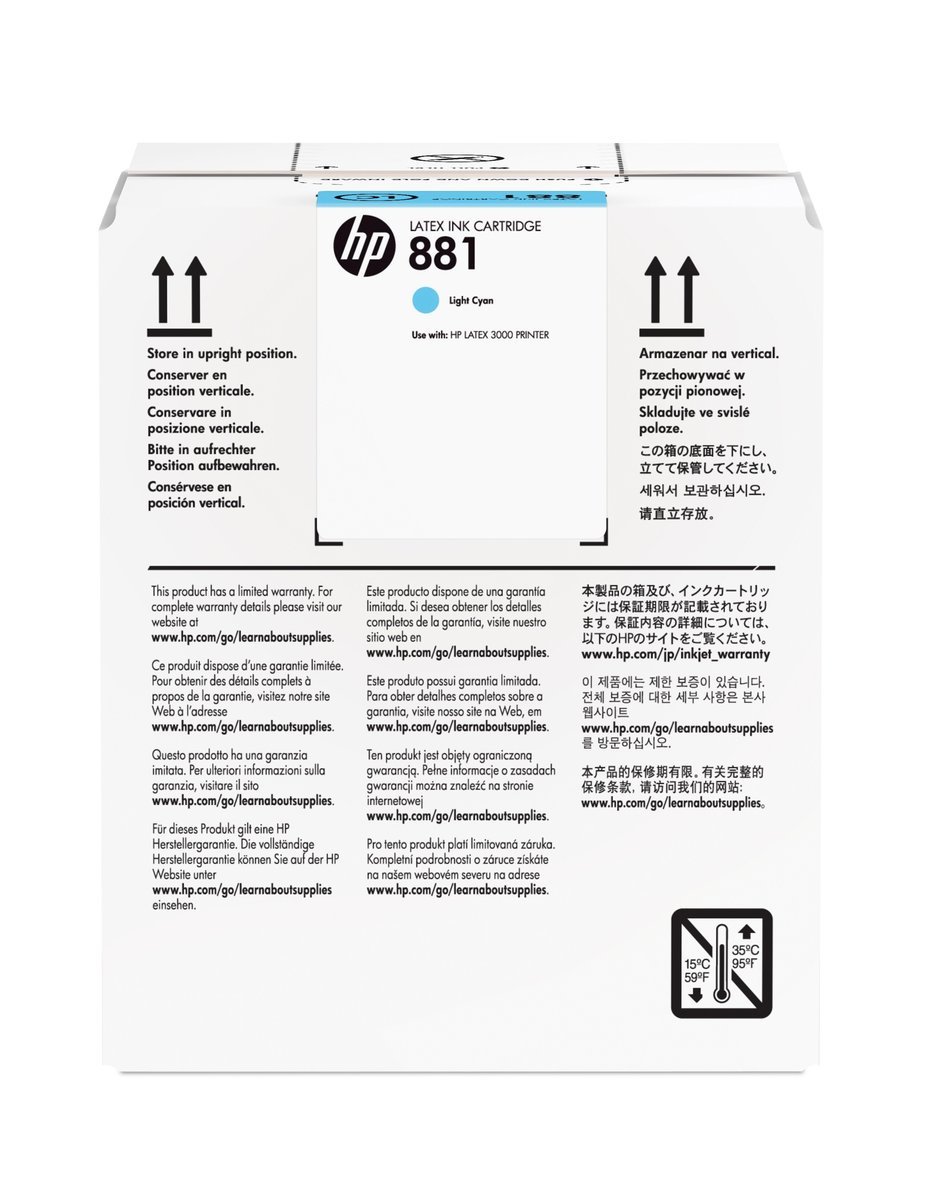 HP INC HP 881 5-LTR LT CYAN LATEX INKCARTR