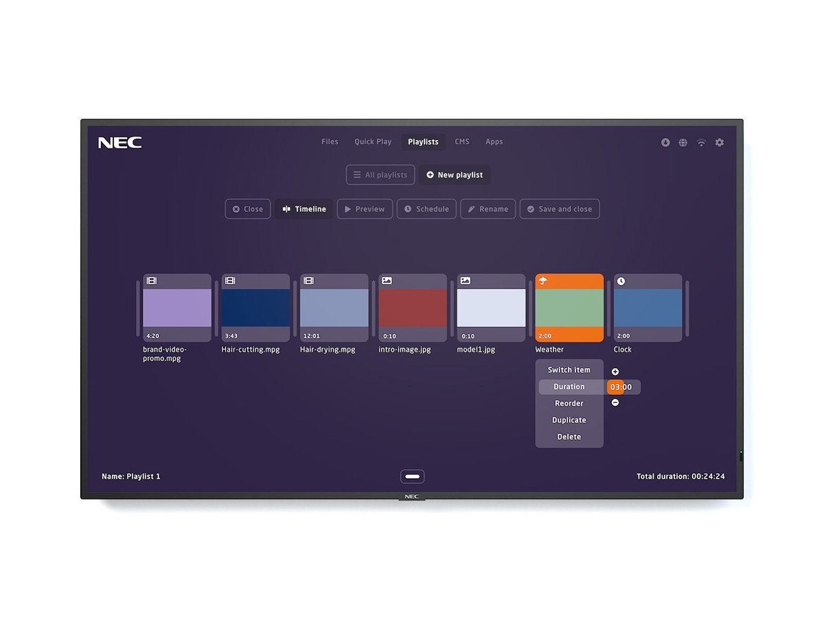 NEC MultiSync ME431-MPi4, Pannello piatto per segnaletica digitale, …