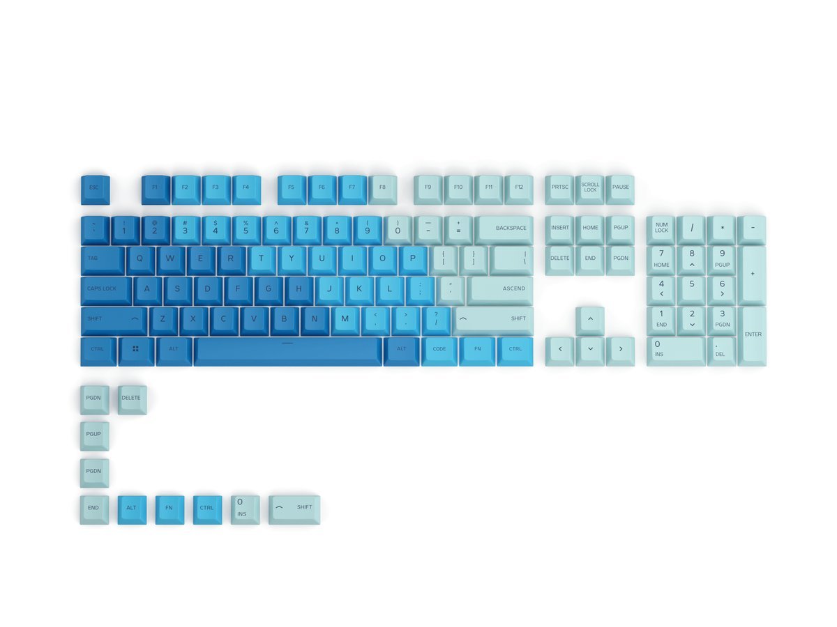 Glorious PC Gaming Race GPBT Keycaps - 114 Tasti in PBT, ANSI, Layout US, Caribbean Ocean