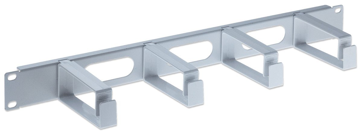 Intellinet 711067 Pannello di Gestione Cavi 19 Pollici 1U con Anelli in Plastica Grigio