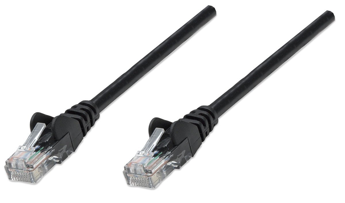Intellinet 1m Cat5e cavo di rete Nero U/UTP (UTP)
