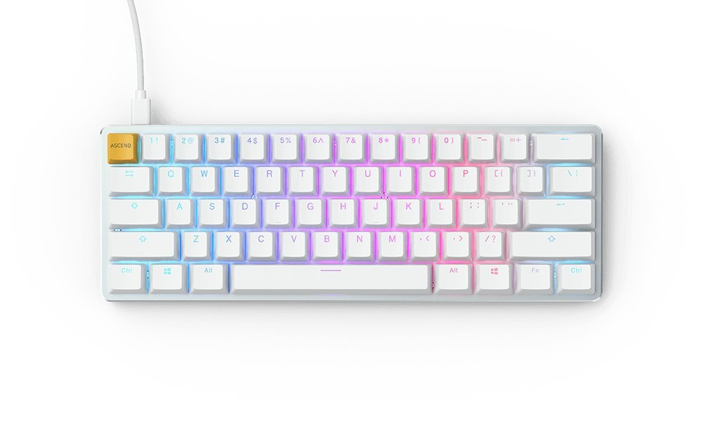 Glorious PC Gaming Race Tastiera GMMK Compact White Ice Edition - Gateron Brown, Layout US