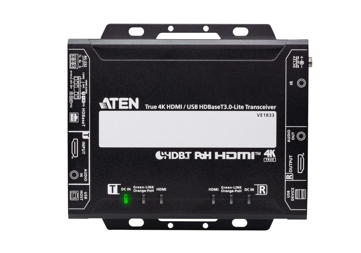 Aten VE1833-AT-G True 4K HDMI / USB HDBaseT 3.0 - Lite Transceiver with PoH