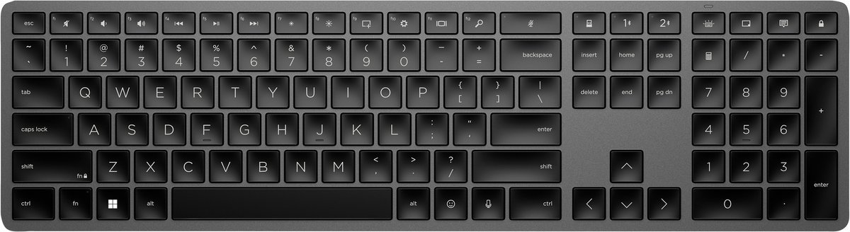 Tastiera wireless HP 975 programmabile - ricevitore USB + Bluetooth - nera QWERTY (3Z726AA#ABB)