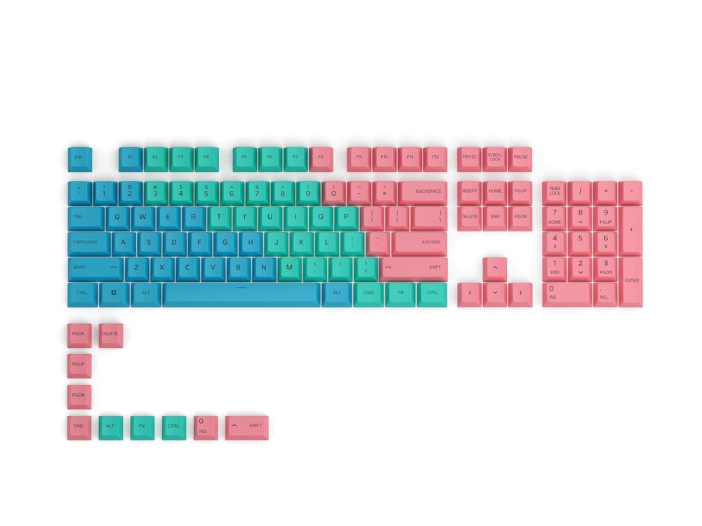 Glorious PC Gaming Race GPBT Keycaps - 114 Tasti in PBT, ANSI, Layout US, Pastello