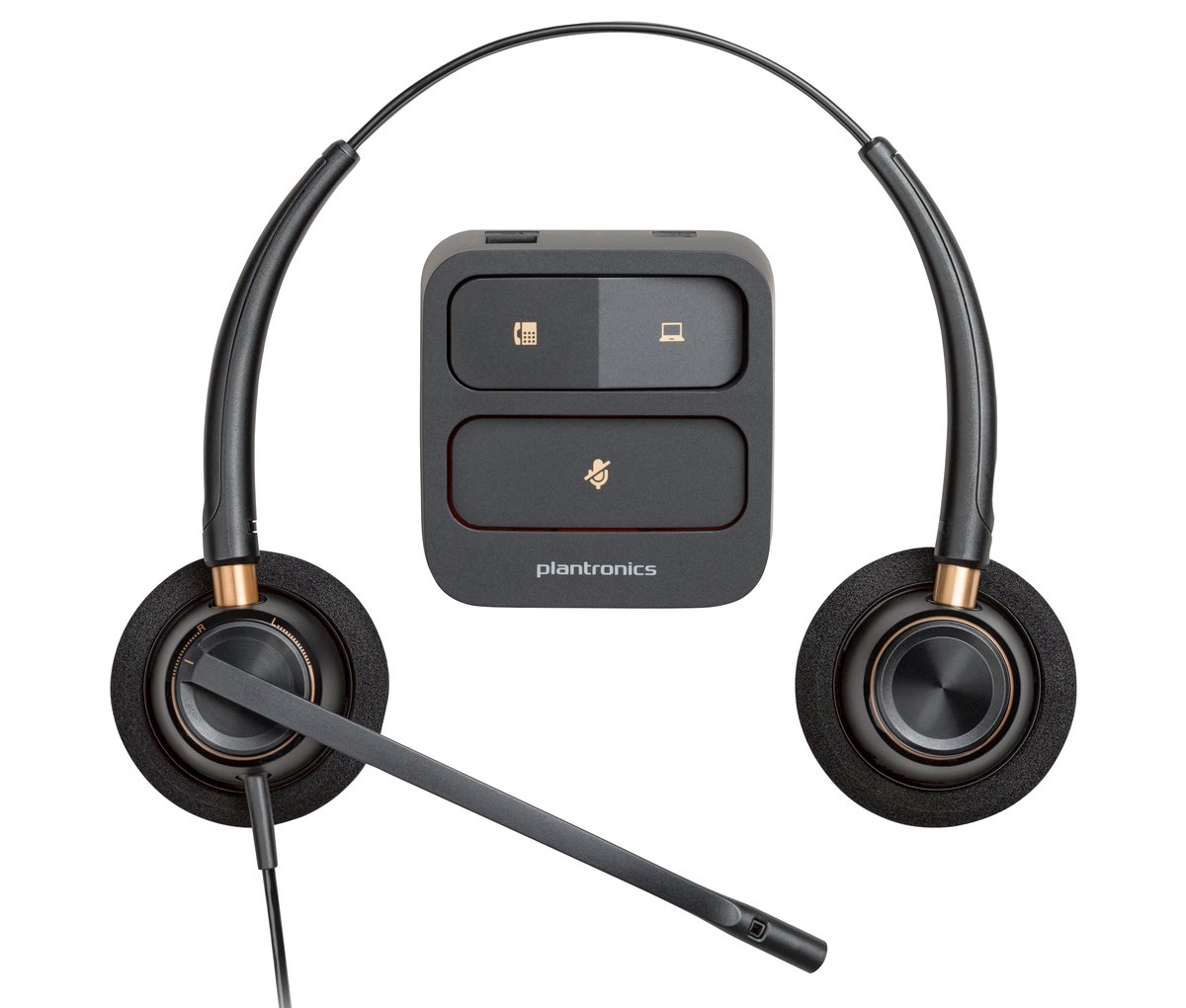 HP Poly EncorePro 520 Binaural Headset +Quick Disconnect Auricolare Cablato A Padiglione Musica e Chiamate Nero