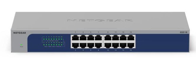 NETGEAR GS516-300EUS switch di rete Non gestito Gigabit Ethernet (10/100/1000) Grigio