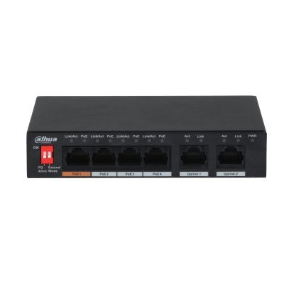 Dahua PFS3006-4ET-60-V2 Interruttore desktop 6 porte 10/100Mbps non gestito con 4 porte PoE