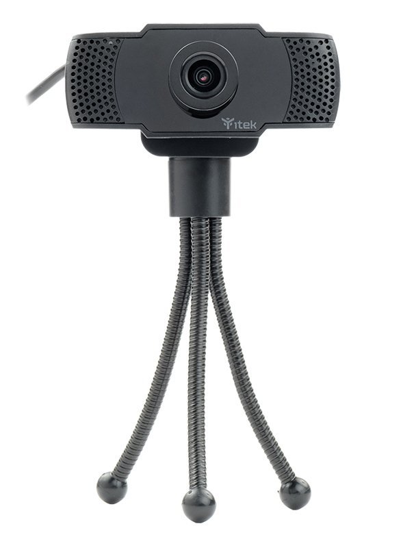 iTek W300 Webcam con microfono, FullHD, 30FPS, USB, Treppiede - Nero