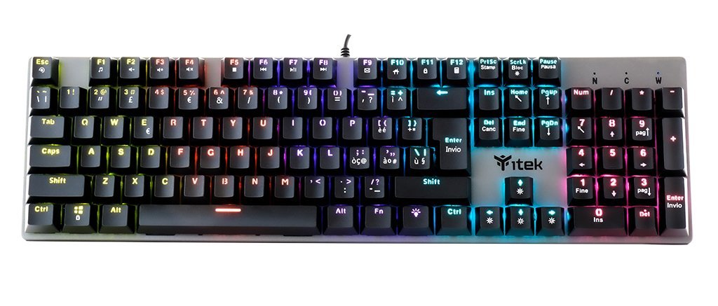 iTek X10 Mechanical Gaming Keyboard, RGB, Switch Blu, Nero - Layout ITA