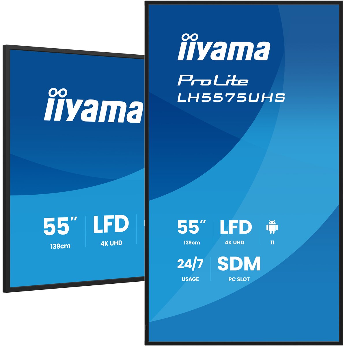 iiyama LH5575UHS-B2AG, Pannello piatto per segnaletica digitale, 138,7 …