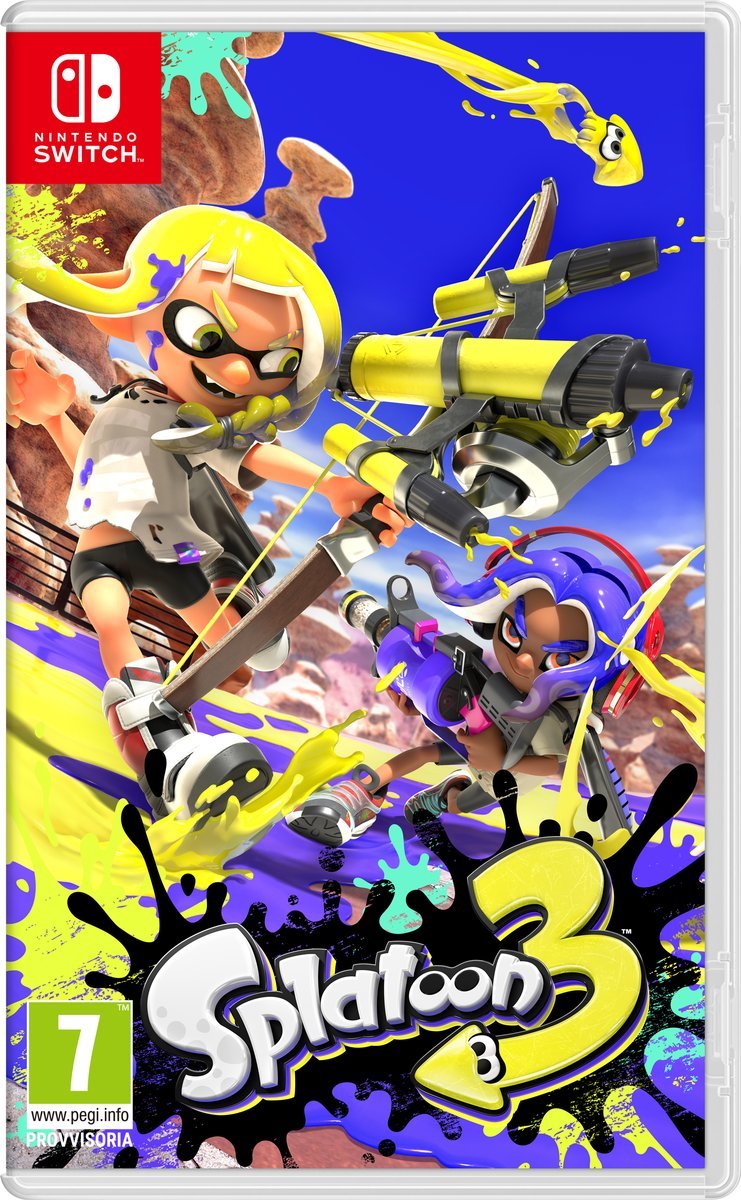 Switch Splatoon 3 - <p><strong>Splatoon 3</strong> &egrave; il terzo capitolo del titolo sparatutto a base di inchiostro, disponibile solo su Nintendo Switch. Scopri una nuova, assolatissima regione,<br />in cui potrai affrontare frenetiche battaglie a squadre, in una marea di livelli e modalit&agrave; diverse, con armi, mosse e mode tutte nuove.</p><p>Anche in questo capitolo potrai affrontare una modalit&agrave; per giocatore singolo: &laquo;Il ritorno dei mammiferiani&raquo;. Si tratta di una