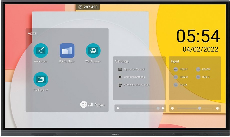 Sharp PN-L652B - 65" Categoria diagonale L2B Series Display LCD retroilluminato a LED - interattiva - con touch screen (multi touch) - Android - 4K UHD (2160p) 3840 x 2160 - Direct LED
