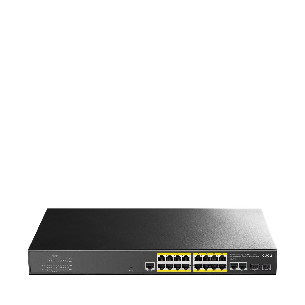 Cudy GS2018PS2 Gestito L2 Gigabit Ethernet (10/100/1000) Supporto Power over Ethernet (PoE) 1U Nero