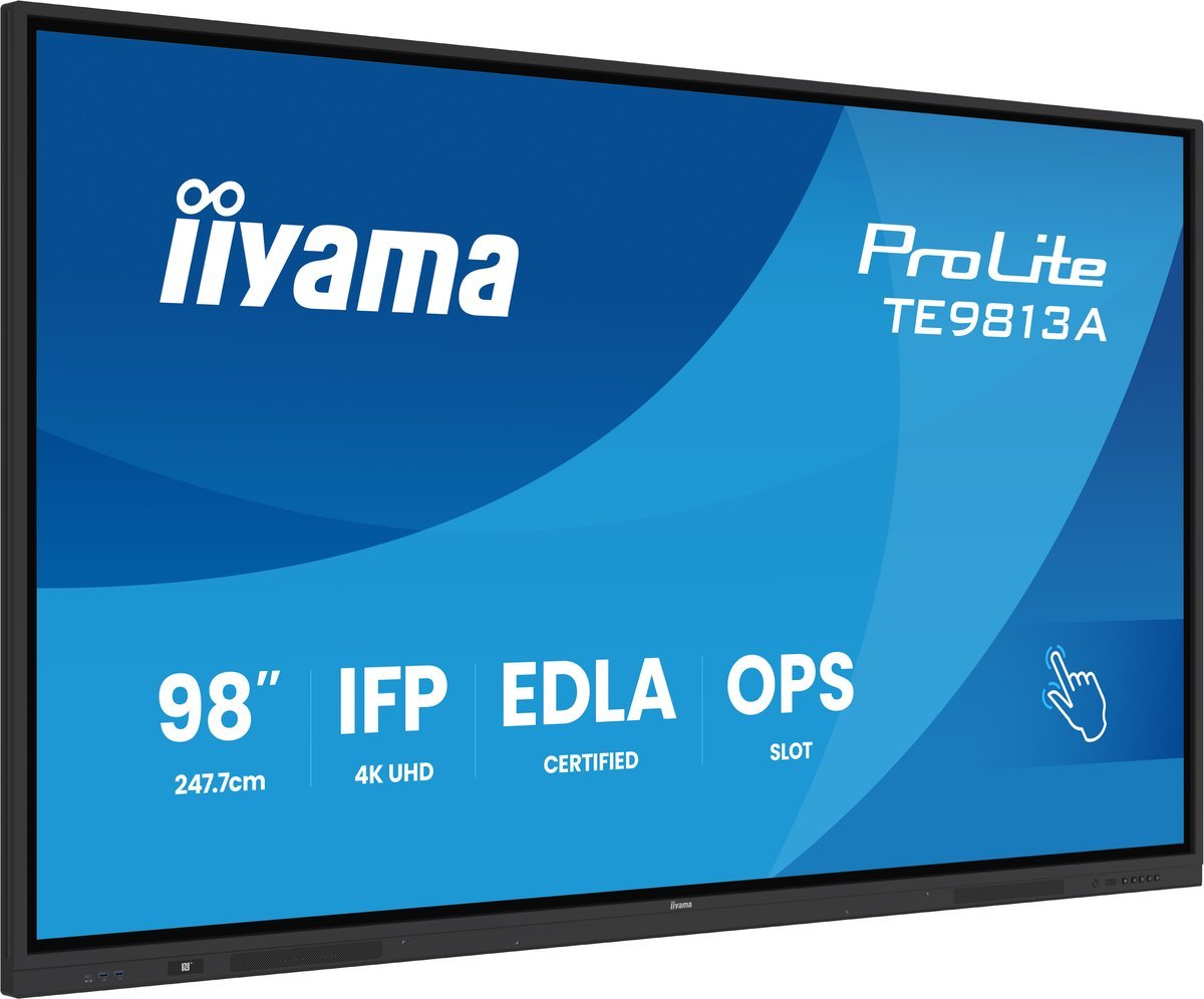 iiyama TE9813A-B2AG Pannello Piatto Interattivo di Grande Formato IFP 98" IPS 4K IR 40 punti Android 14