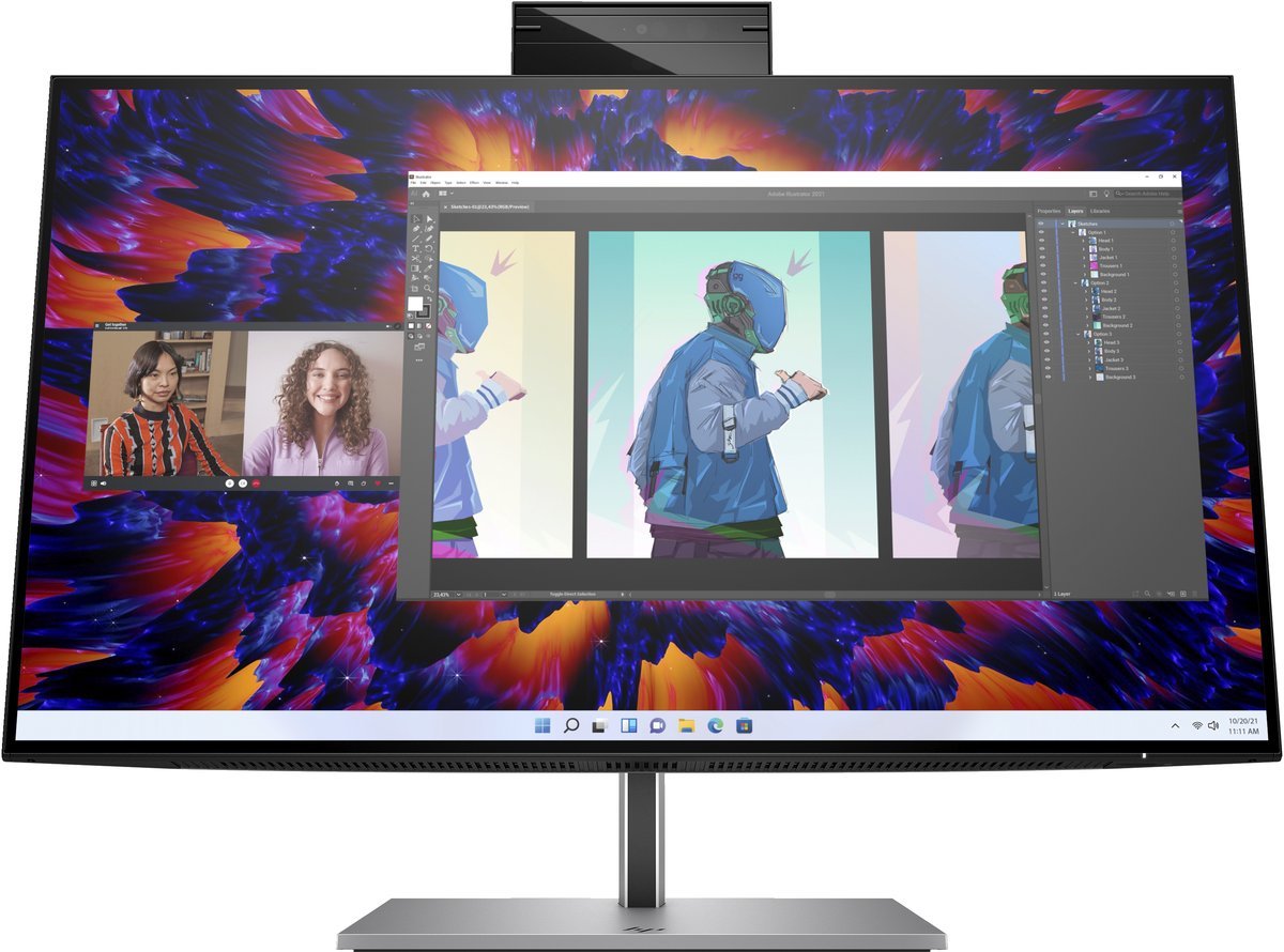 HP Z24m G3 QHD Conferencing Display Monitor PC 60,5 cm (23.8") 2560 x 1440 Pixel Quad HD LCD Argento