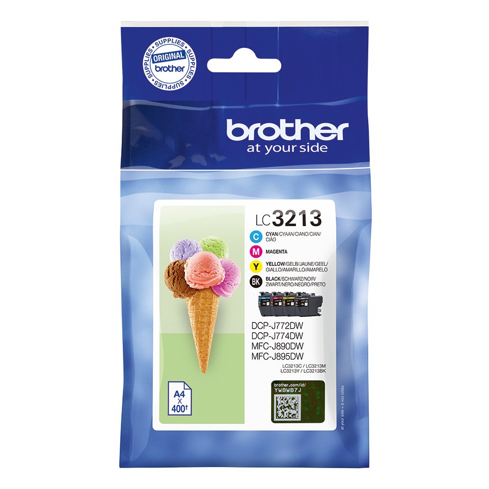 Brother LC-3213VALDR cartuccia d'inchiostro Originale Resa elevata (XL) Nero, Ciano, Magenta, Giallo