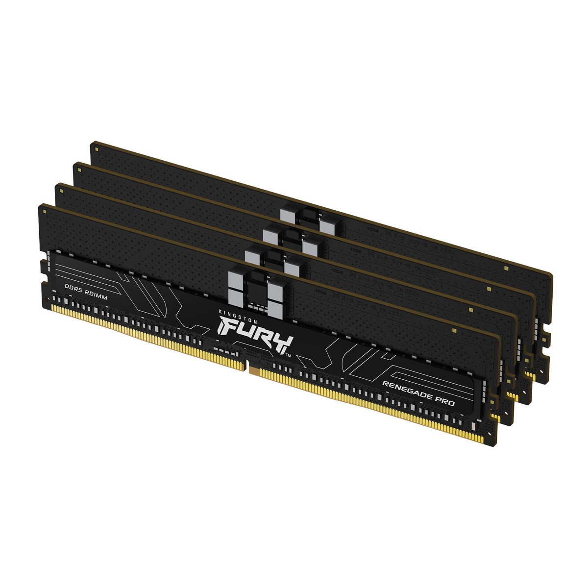 Kingston FURY Renegade Pro - DDR5 - kit - 128 GB: 4 x 32 GB - DIMM 288-PIN - 5600 MHz / PC5-44800 - CL28 - 1.35 V - registrato - on-die ECC - nero