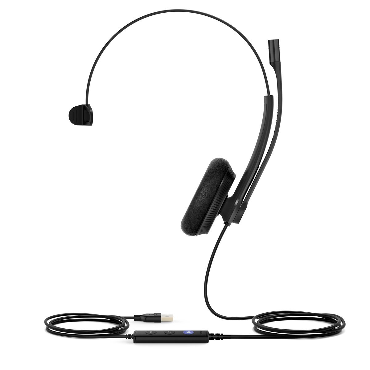 Yealink UH34 Lite Mono Teams Auricolare Cablato A Padiglione Ufficio USB tipo A Nero