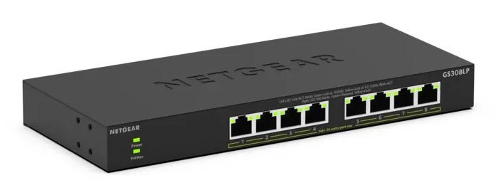 NETGEAR GS308LP Non gestito Gigabit Ethernet (10/100/1000) Supporto Power over Ethernet (PoE) Desktop Nero