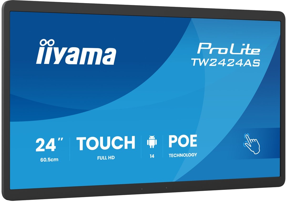 iiyama TW2424AS-B3P ProLite Touch Display 23,8" IPS PCAP 10 punti Android 14 24/7 USB-C LAN 2x5W PoE iiSignage