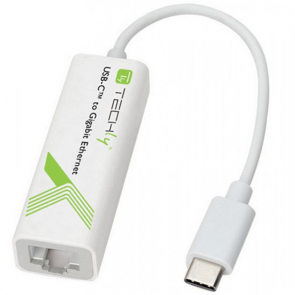 Techly IADAP USB31-ETGIGA Adattatore di rete USB-C 3.1 a RJ45 Gigabit. 10/100/1000