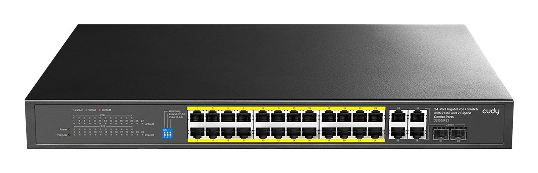 Cudy GS1028PS2 switch di rete Gigabit Ethernet (10/100/1000) Supporto Power over Ethernet (PoE) Nero