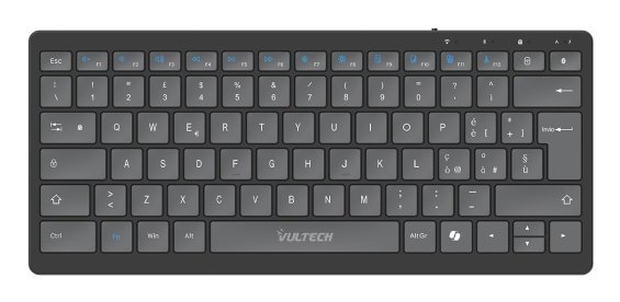 Vultech KEY-601WBT tastiera Ufficio USB + RF Wireless + Bluetooth QWERTY Italiano Nero