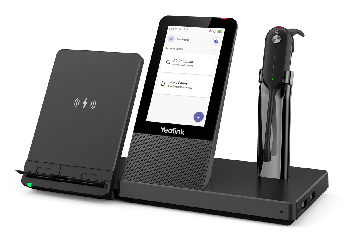 Yealink WH67 Teams Auricolare Wireless A clip, A Padiglione, Passanuca Ufficio Bluetooth Base di ricarica Nero