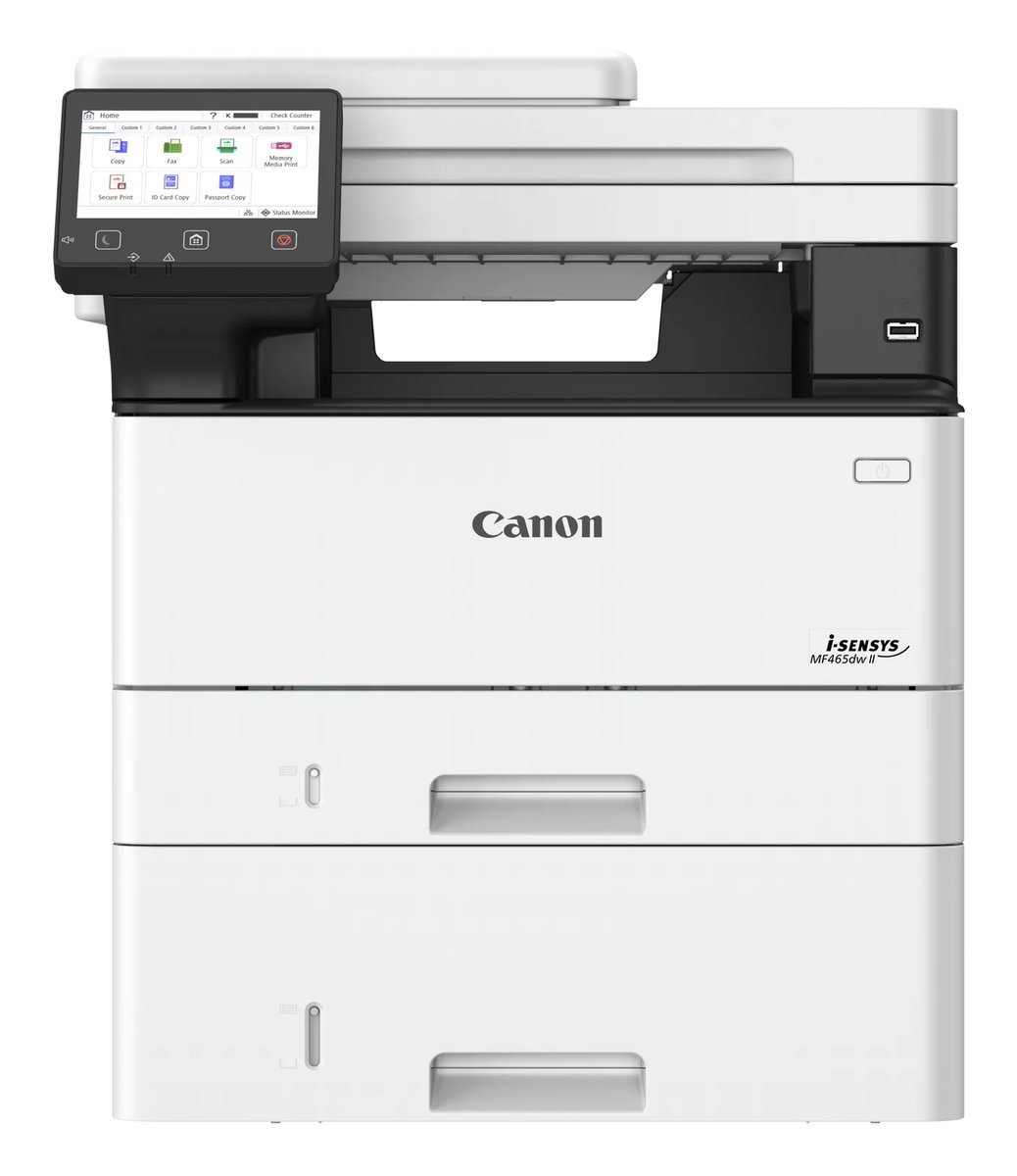 CANON i-SENSYS MF465dw II STAMPANTE MULTIFUNZIONE LASER B/N A4 WI-FI DUPLEX SCANSIONE A COLORI FRONTE RETRO SCANNER PIANO E ADF FAX 33,6 Kbit/s USB GIGABIT LAN 40ppm