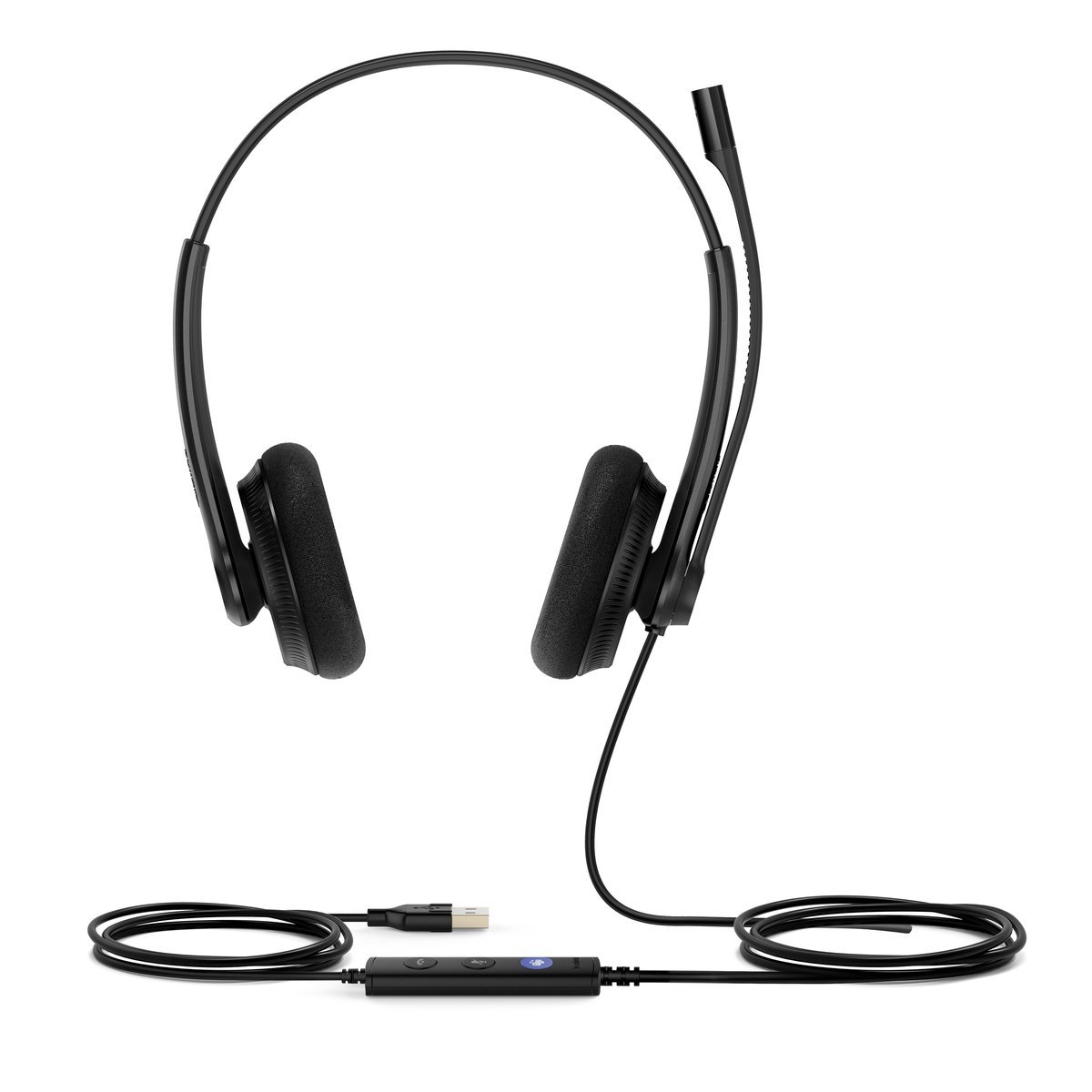 Yealink UH34 Lite Dual Teams Auricolare Cablato A Padiglione Ufficio USB tipo A Nero