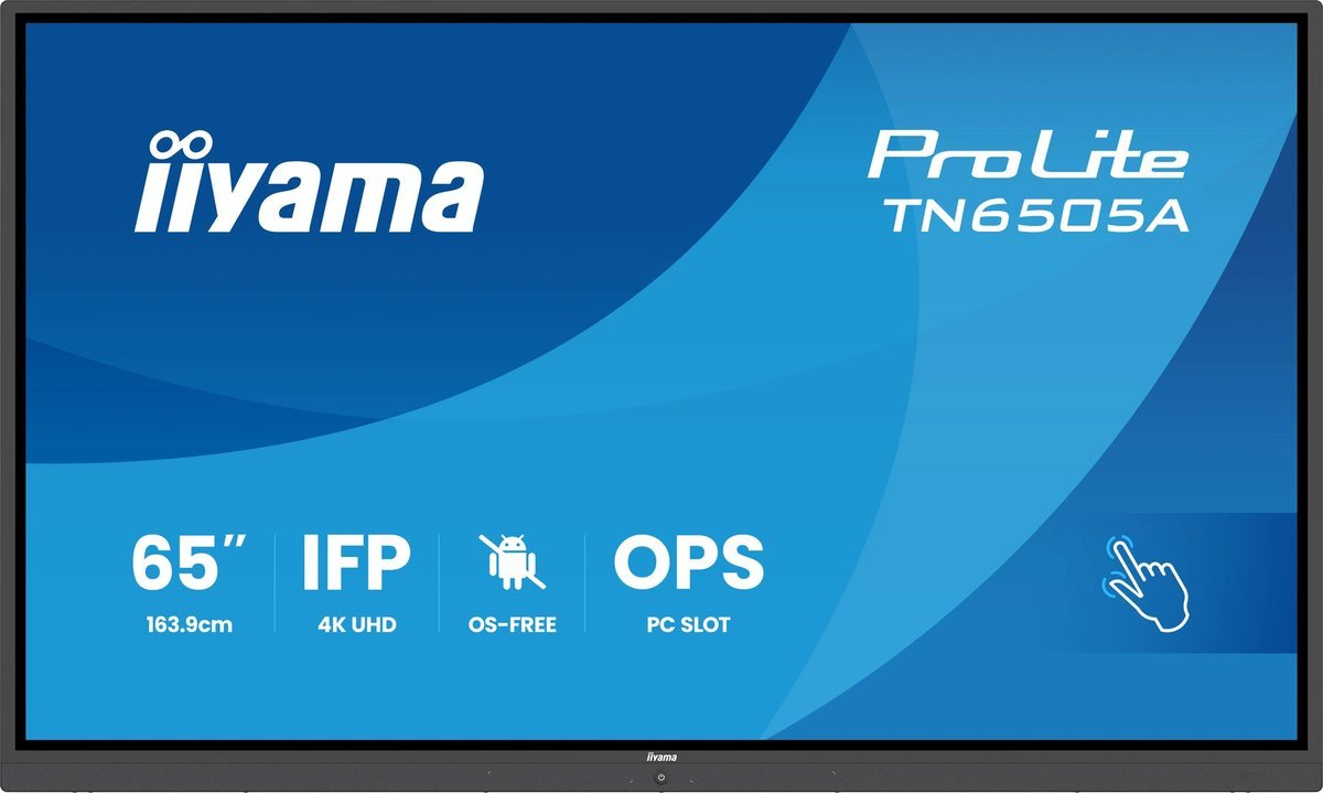 iiyama TN6505A-B1AG Display Interattivo 65" IPS 4K IR 40-punti 500cd DeepContrast-IR+ VGA 2xHDMI DP USB-C 2x20W VESA