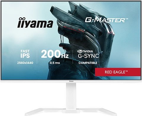 iiyama GB2771QSU-W1 Monitor da gioco G-Master 27" Fast IPS QHD 200Hz 0,5ms 2xHDMI DP HAS Adaptive G-SYNC bianco