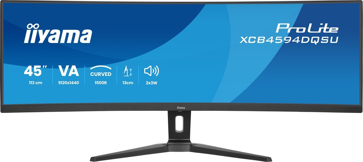 iiyama ProLite XCB4594DQSU-B1 Monitor PC 113 cm (44.5") 5120 x 1440 Pixel Dual QHD LED Nero