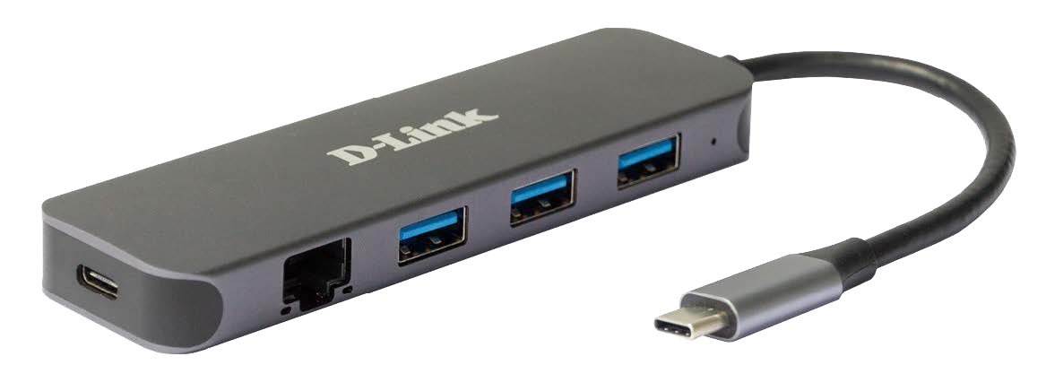 D-Link DUB-2334 replicatore di porte e docking station per laptop Cablato USB tipo-C Grigio