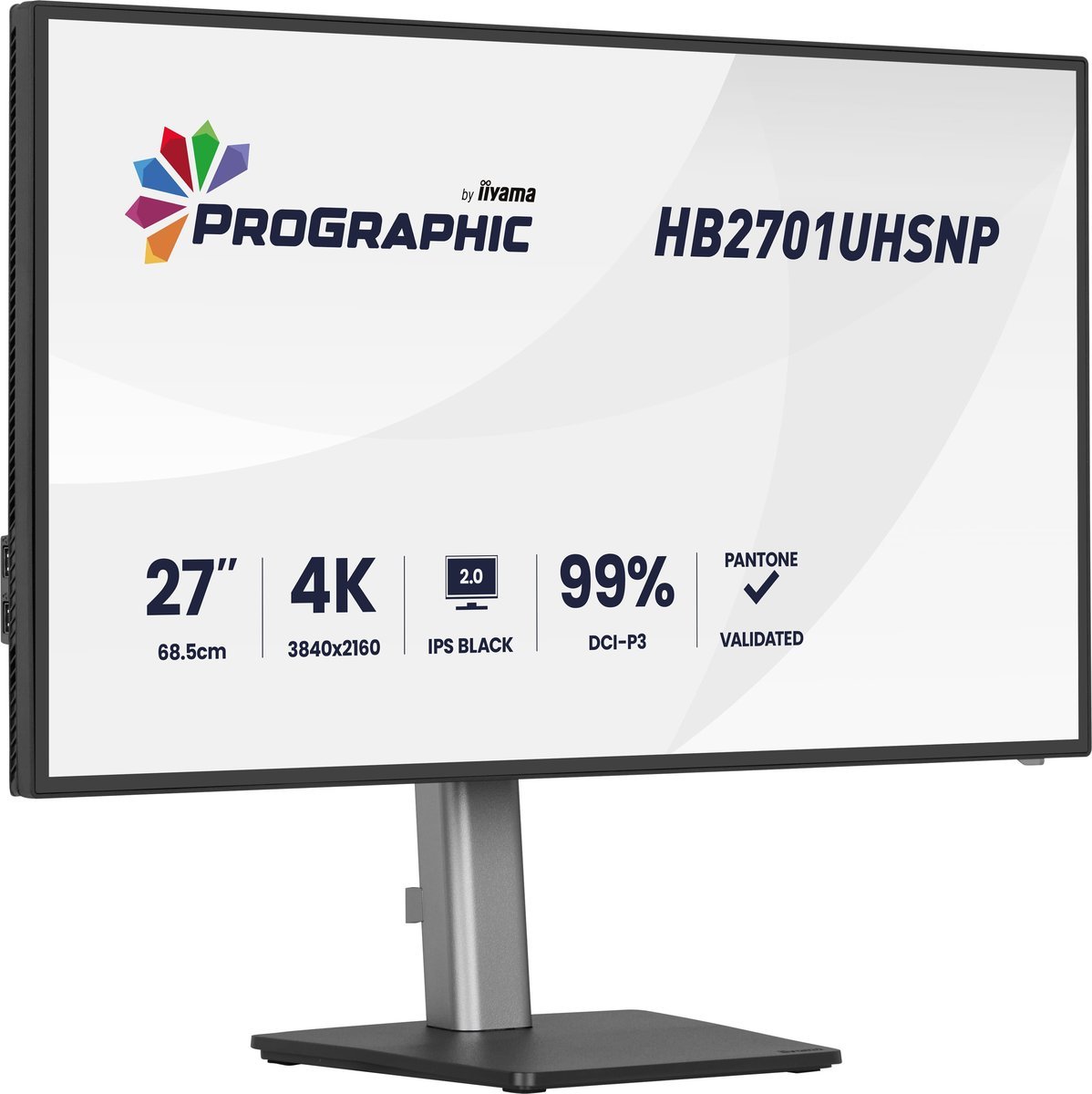 iiyama HB2701UHSNP-B1 Monitor ProGraphic 27" IPS NERO 2.0 4K 450cd Dock USB-C 96W HDMI DP Daisy Chain 4xUSB LAN sRGB 100% DCI-P3 99%