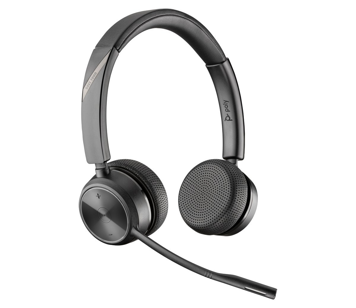 HP Poly Savi 7220 Office Binaural DECT 1880-1900 MHz Headset Auricolare Wireless A Padiglione Base di ricarica Nero