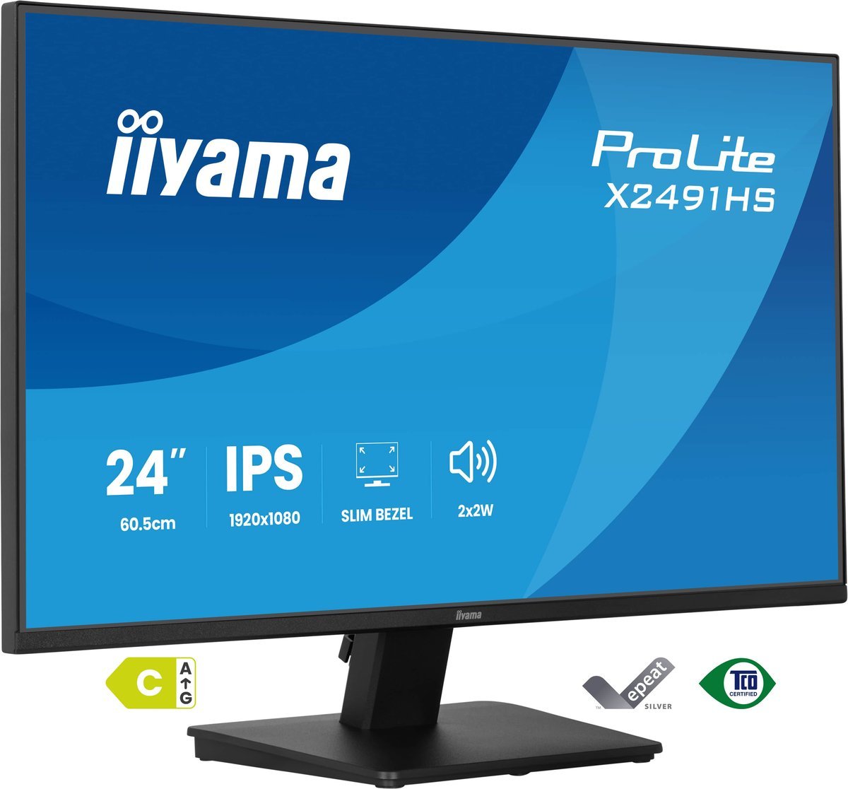 iiyama X2491HS-B1 Monitor ProLite 23,8" IPS FHD 120Hz 1ms 350cd 1500:1 HDMI DP 2x2W