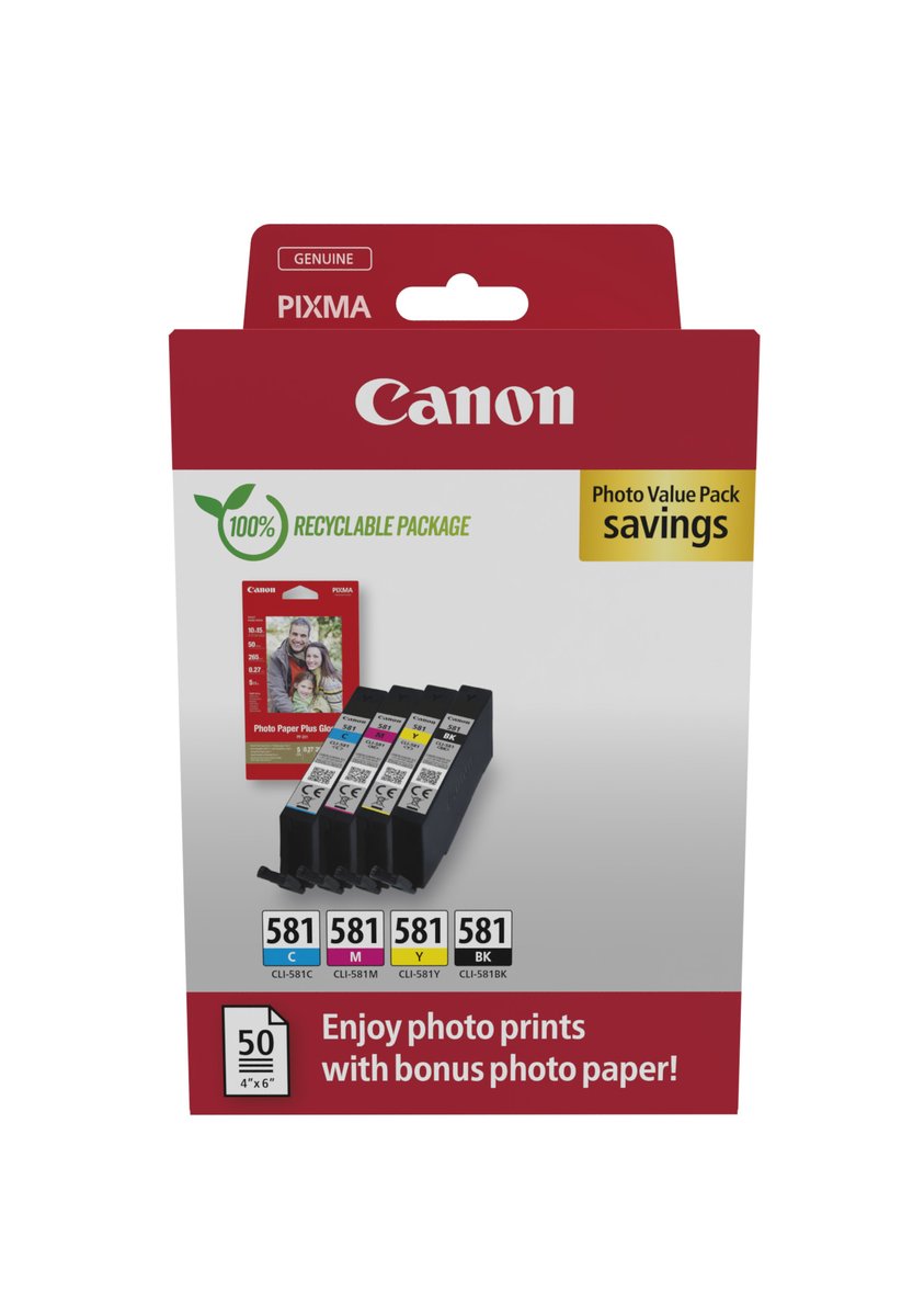 Canon CLI-581 C/M/Y/BK Photo Value Pack - Confezione …