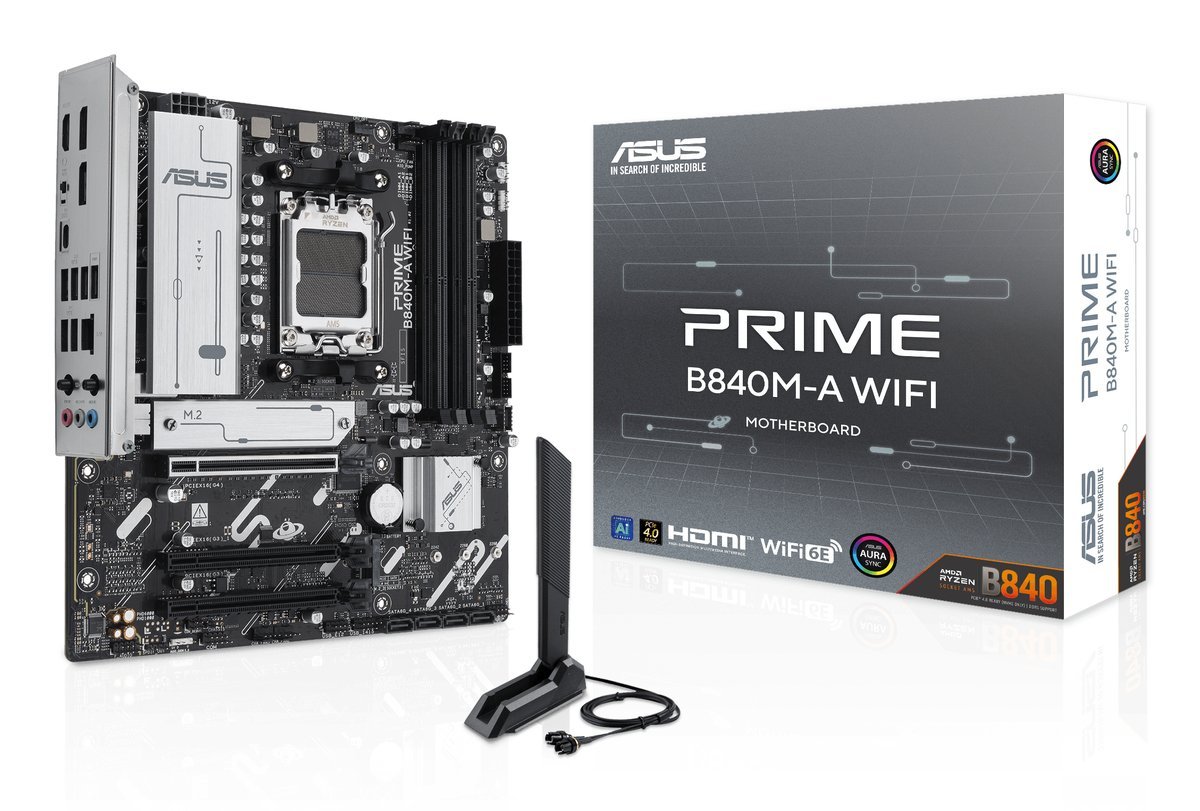 MB ASUS PRIME B840M-A WIFI AM5 4D5 4PCIE 4SATA 3M2 HD/2*DP MATX