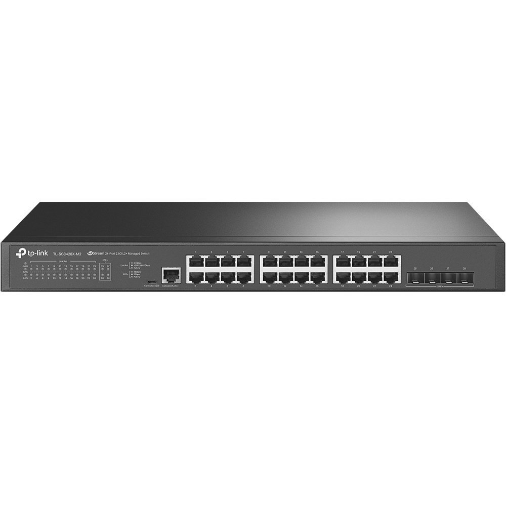 TP-Link JetStream TL-SG3428X-M2 switch di rete Gestito L2+ 2.5G Ethernet (100/1000/2500) 1U Nero