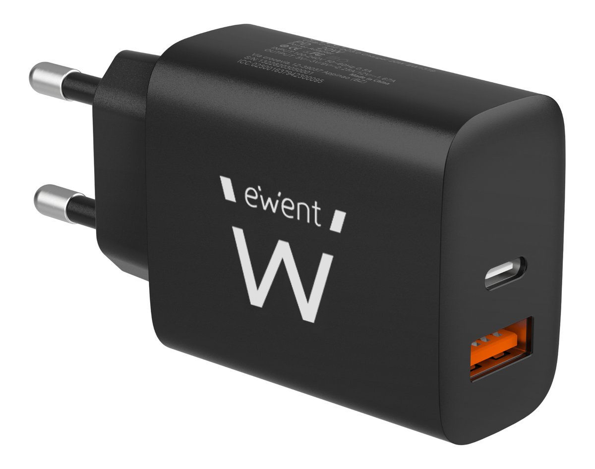 Caricatore rapido USB-C e QC3.0 da 20W
