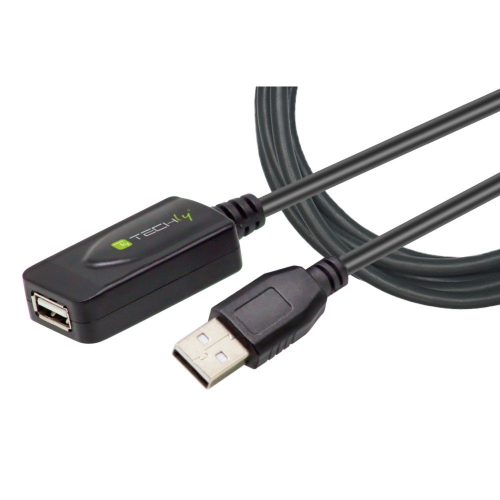 Techly IUSB-REP220TY3 Cavo di Estensione Attivo USB 2.0 USB-A Maschio a USB-A Femmina 20m