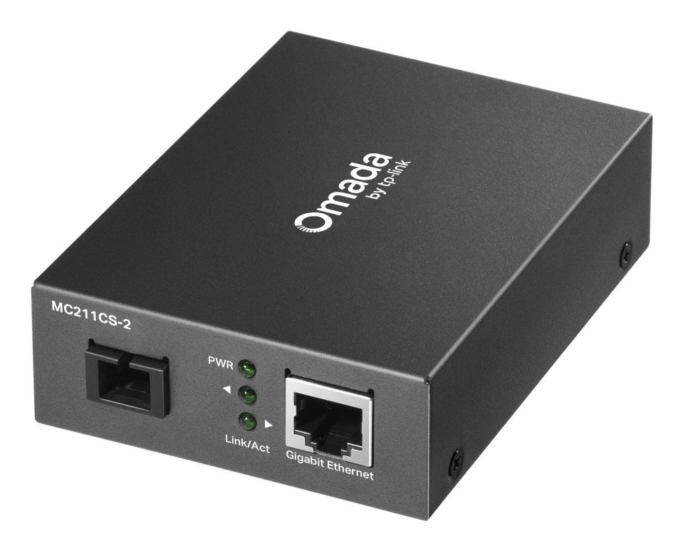 TP-Link MC211CS-2 RJ45 GbE fino a 1000 Mbps SM SC WDM Bi-Di Convertitore in fibra 1550/1310 2 km