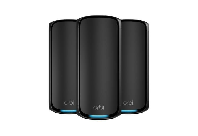 NETGEAR Orbi 970 Series Quad-Band WiFi 7, 3-Pack Quad-band (2.4 GHz / 5 GHz-1 / 5 GHz-2 / 6 GHz) Wi-Fi 6 (802.11ax) Nero Interno