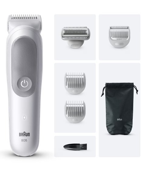 Braun Regolabarba Body Groomeer Uomo BG 5550 Impermeabile + Accessori